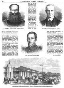 Guerre du Paraguay : le général Barrios, ministre de la guerre. — Don F. Sancliez, ministre d’État. — S. Ém. Don Palacios, évêque du Paraguay. 1867
