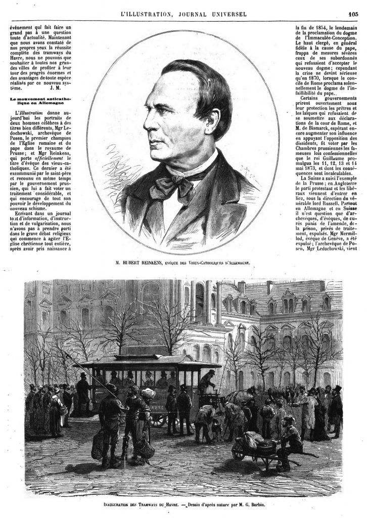 Mgr Hubert Reinkens. — Inauguration des Tramways du Havre.1874
