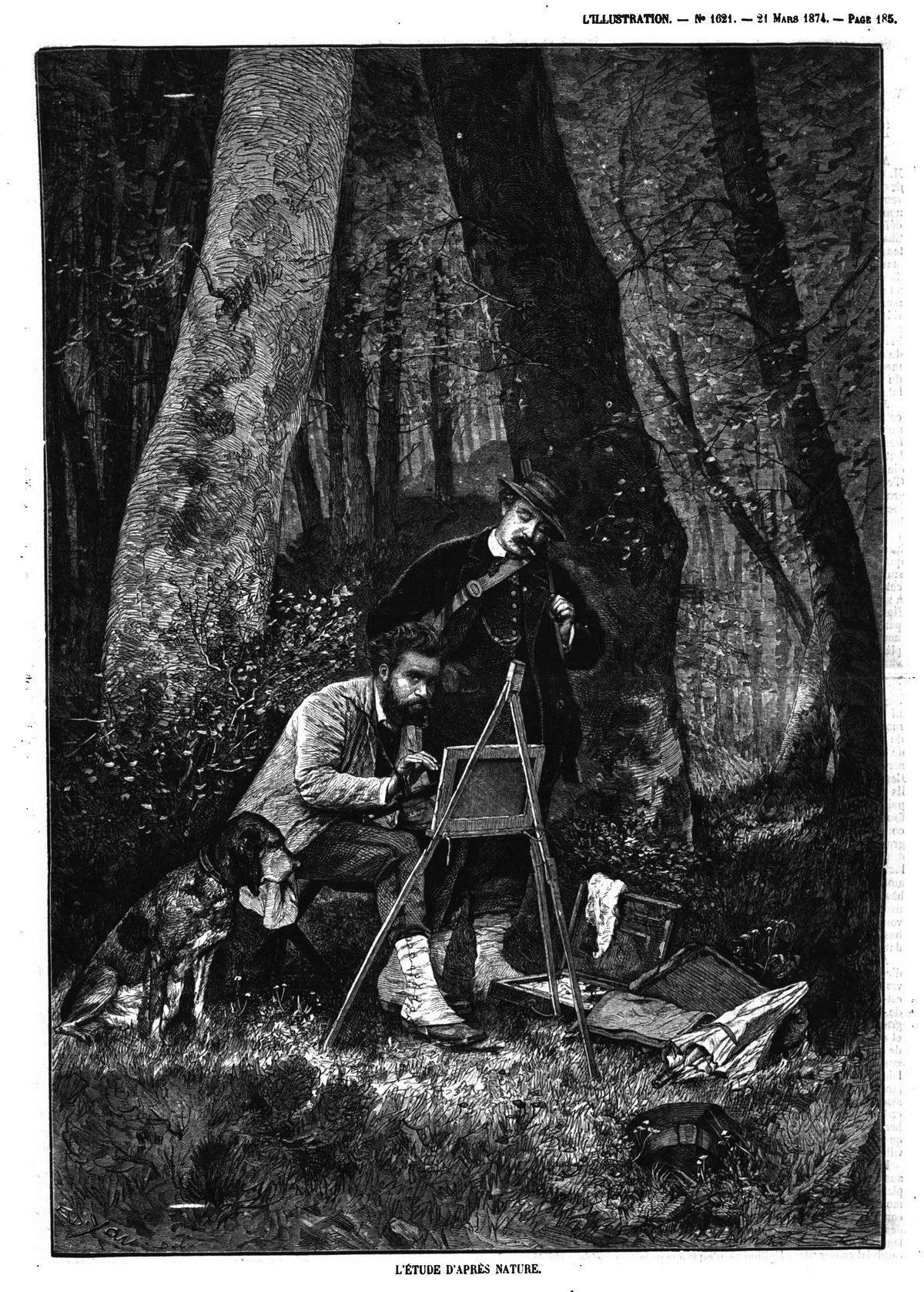 L’étude d’après nature. (gravure 1874)