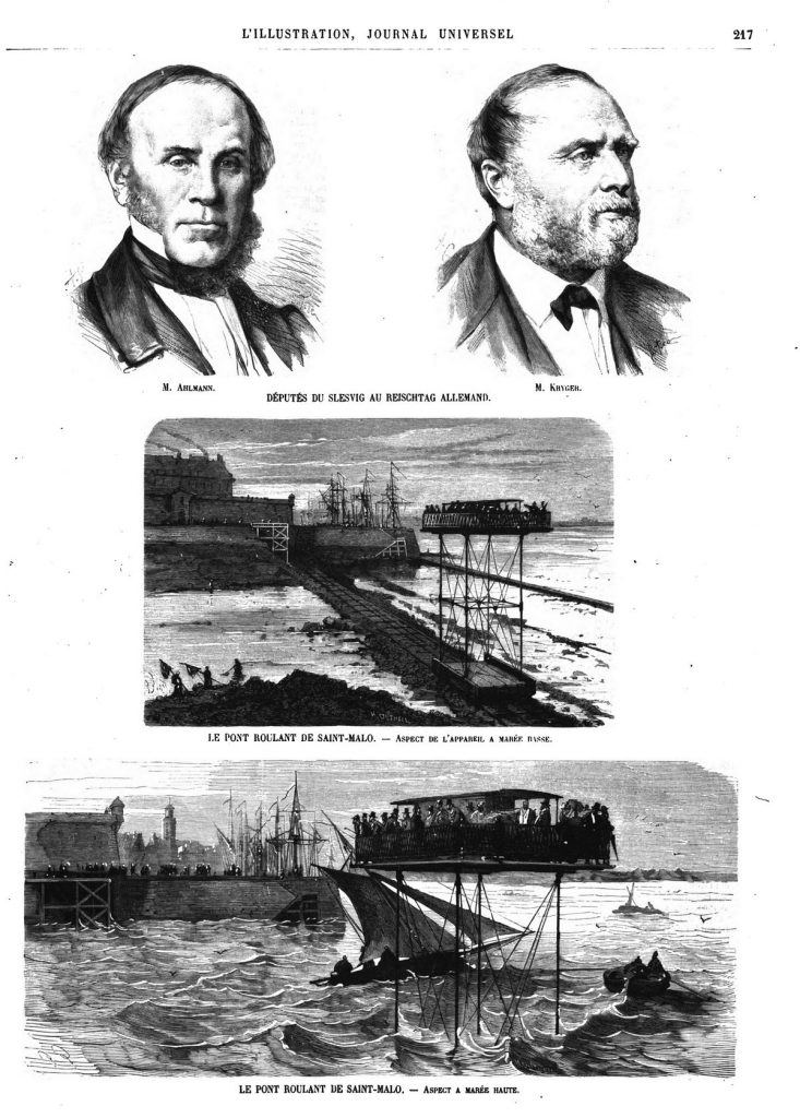 Les députés danois au Reischtag allemand ; Le pont roulant de Saint-Servan, à Saint-Malo