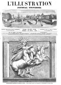 Les nouvelles acquisitions du Musée du Louvre : Métope grecque trouvée par M. Schliemann sur remplacement de l’ancienne Troie. (gravure 1874)
