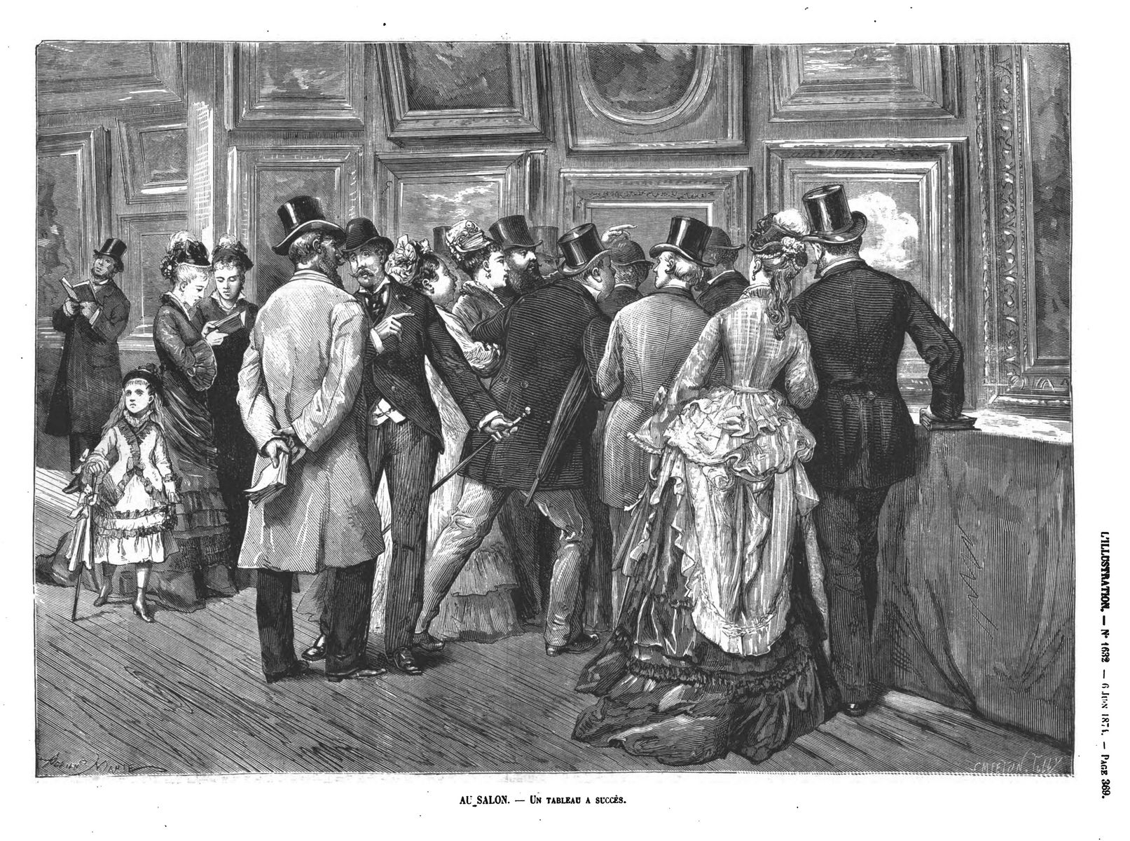 Au Salon : un tableau à succès. (gravure 1874)