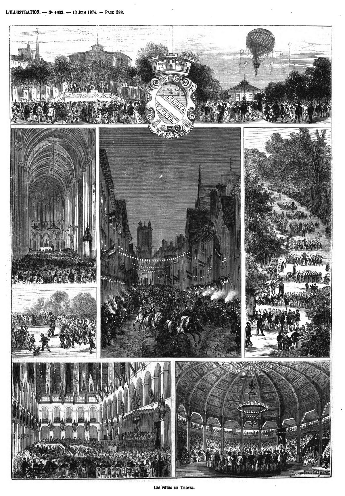 Les fêtes de Troyes. (gravure 1874)