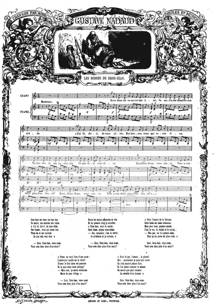 Les bosses de Gros-Jean, paroles et musique de M. Gustave Nadaud.