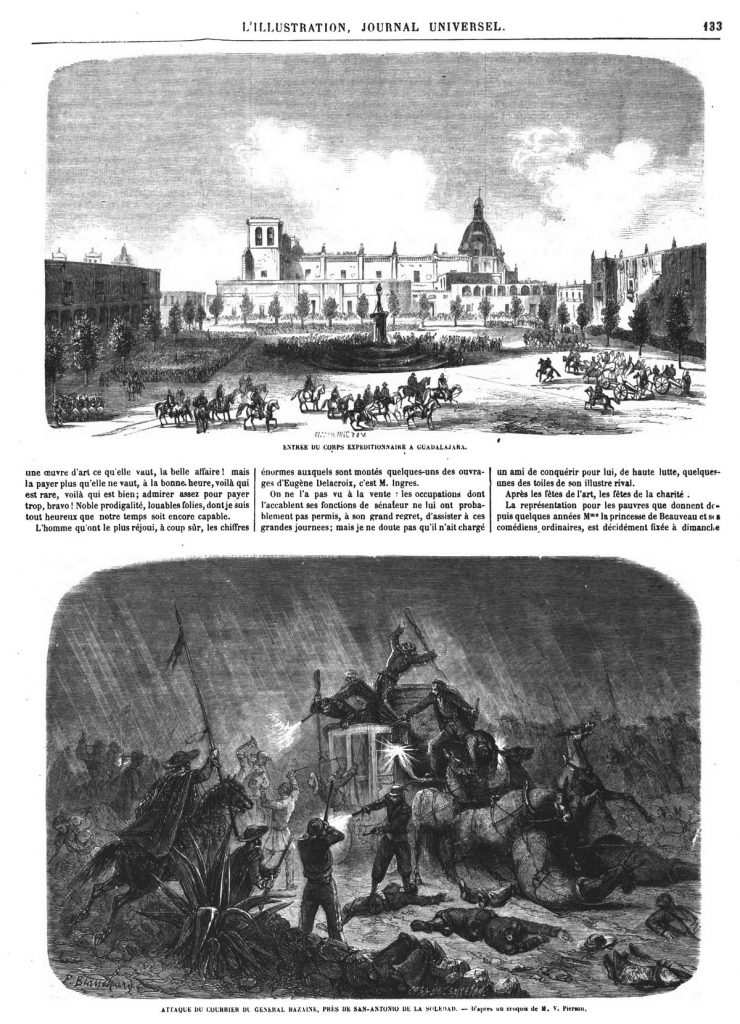 Expédition du Mexique (6 gravures). intervention française au Mexique-French intervention in Mexico-Französische Intervention in Mexiko-8. Dezember 1861 - 21. Juni 1867