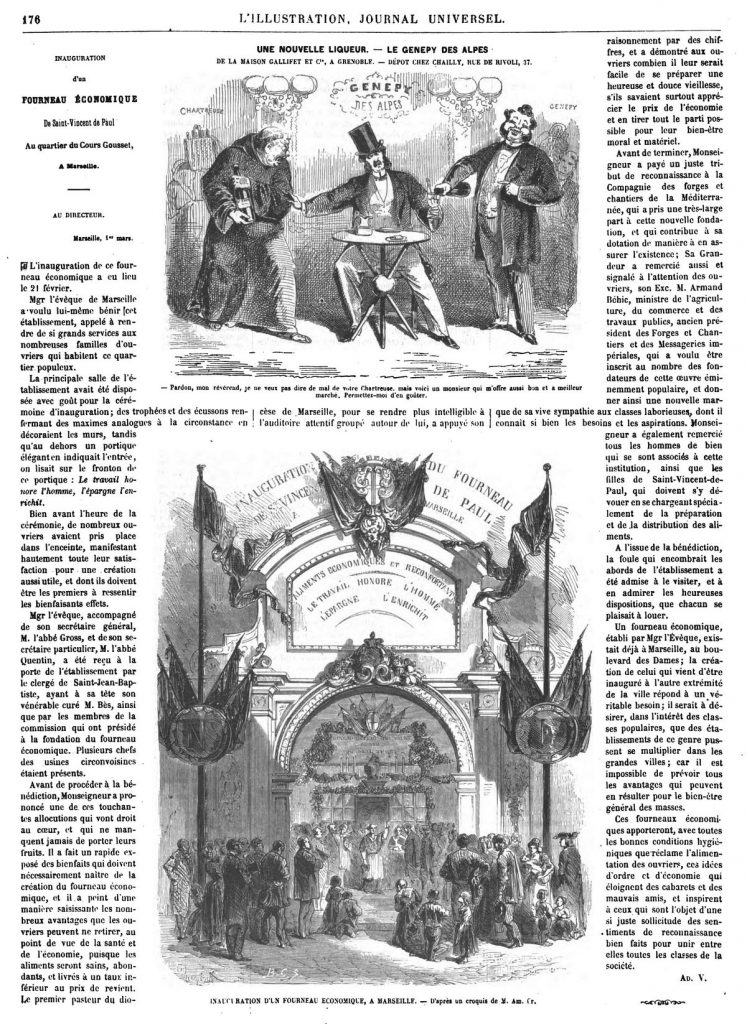 Inauguration d'un fourneau économique, à Marseille. 1864