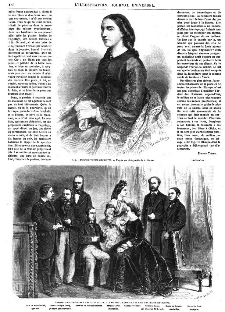 S. A. I. l’archiduchesse Charlotte. — Personnages composant la suite de LU AA. II. l’archiduc Maximilien et l’archiduchesse Charlotte
