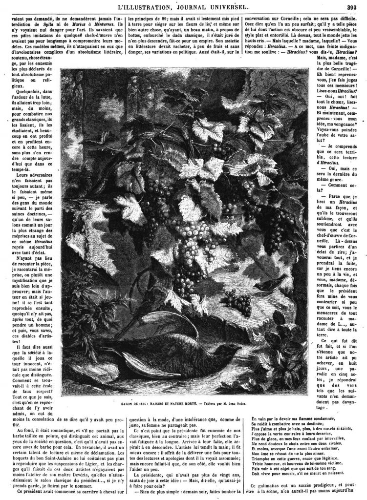 Salon de 1864 : Raisins et nature morte.