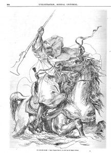 Un cavalier arabe, dessin d’Eugène Delacroix