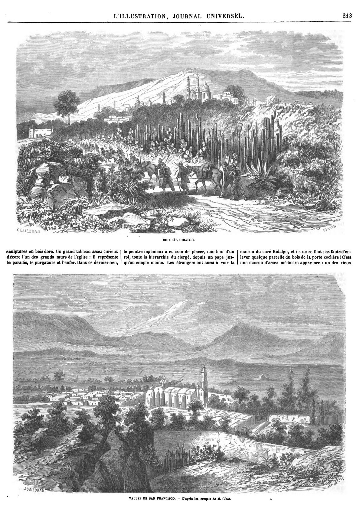 Expédition dans les provinces du nord du Mexique (4 gravures). DOLORÈS HIDALGO. VALLEE DE SAN FRANCISC0.