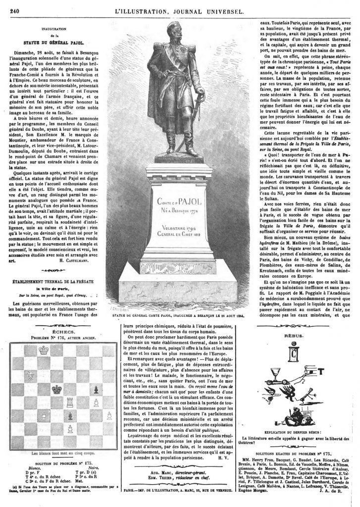 Statue du général comte Pajol, inaugurée à Besançon, 28 août 1864.