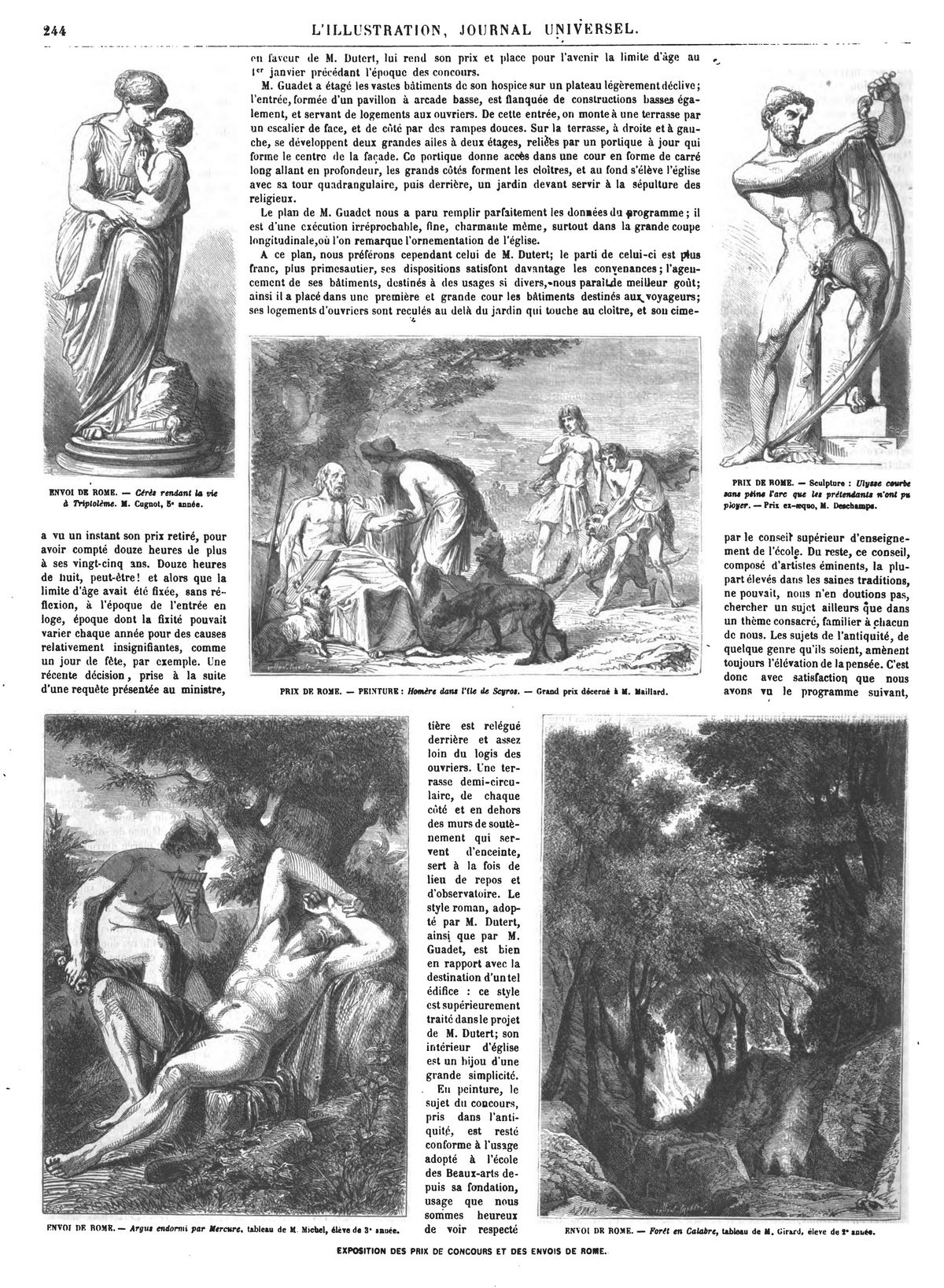 Grands Prix et envois de Rome (5 gravures).