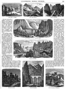 Le chemin de fer dans les Pyrénées (8 gravures). 1864