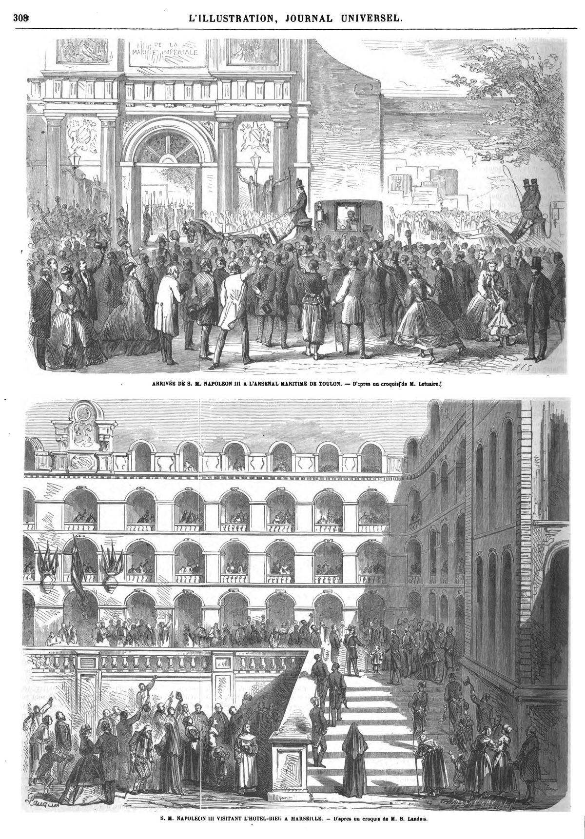 Correspondances de Nice, Toulon et Marseille (4 gravure.)