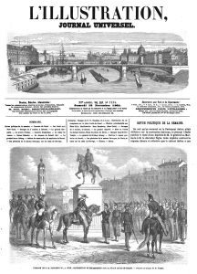 Passage de S. M. Napoléon III à Lyon : Distribution de récompenses sur la place Louis-le-Grand.