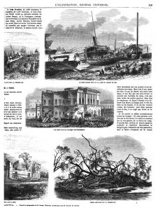 Désastres causés par le cyclone du 5 octobre, à Calcutta. (9 gravures).