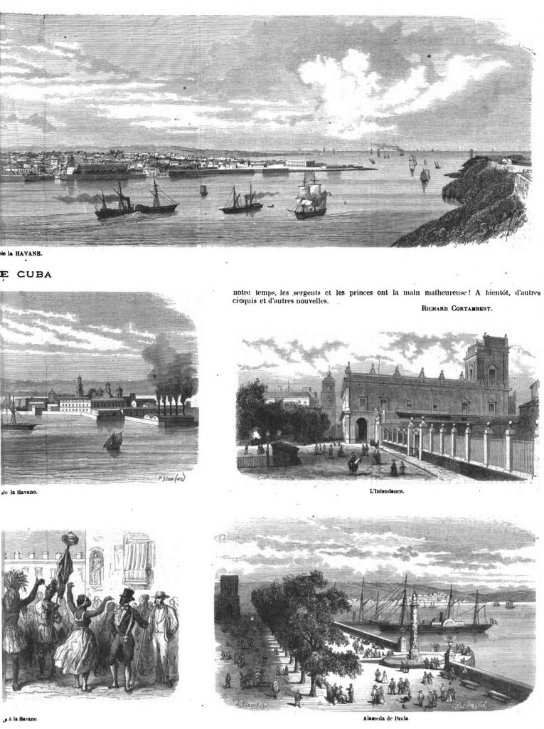 L’ile de Cuba : La Havane : Vue générale du port et de la ville; gravure du 19ème, 1870