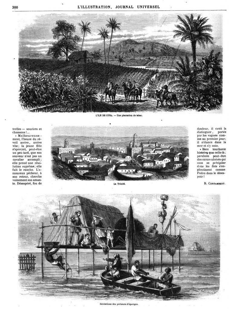 Voyage autour de Cuba (3 gravures). Dessins et gravures du 19ème siècle