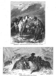 Allons, cocotte, baisez ce maître! tableau de M. Janet Lange; Dessins 1870 — Troupeau de chèvres en détresse, tableau de M. Schenck. Dessins 1870