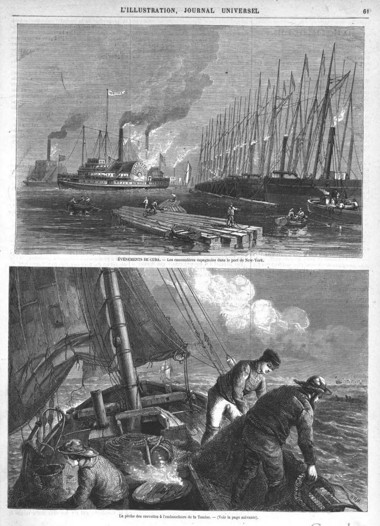 Événements de Cuba: Les canonnières espagnoles dans le port de New-York. 1870