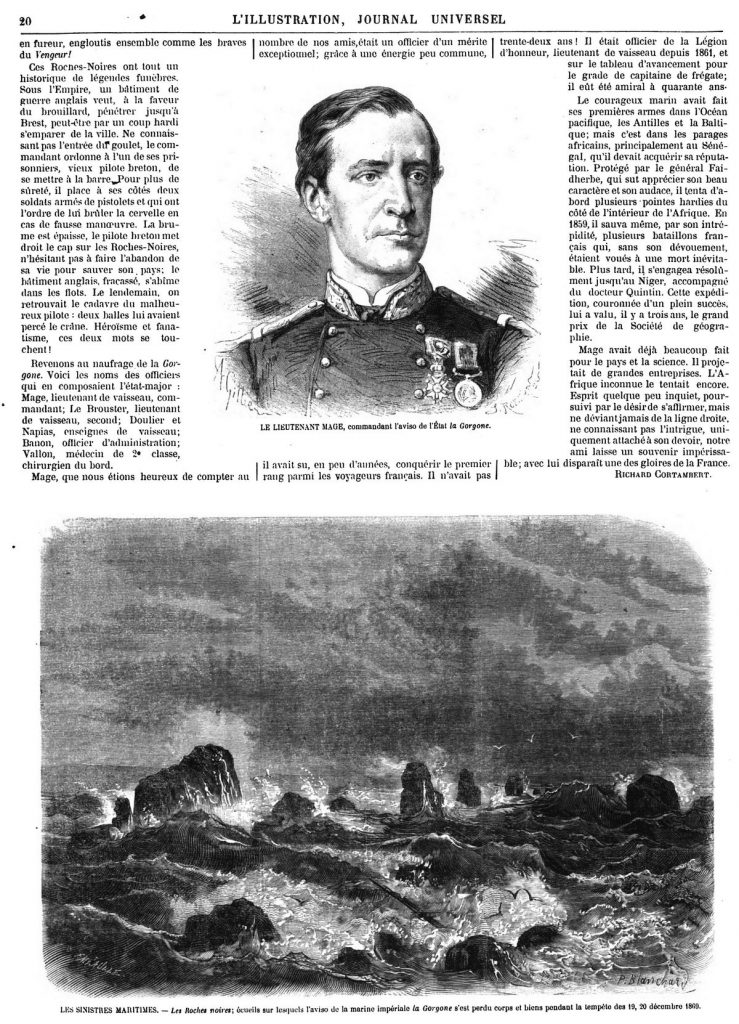 LE LIEUTENANT MAGE, commandant l'aviso de l'État la Gorgone. 1870