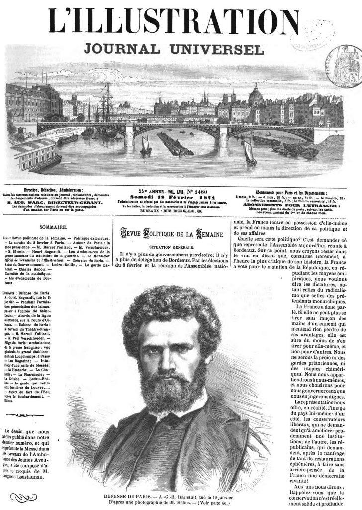 Défense de Paris A.-G.-H. Regnault, tué le 19 janvier.