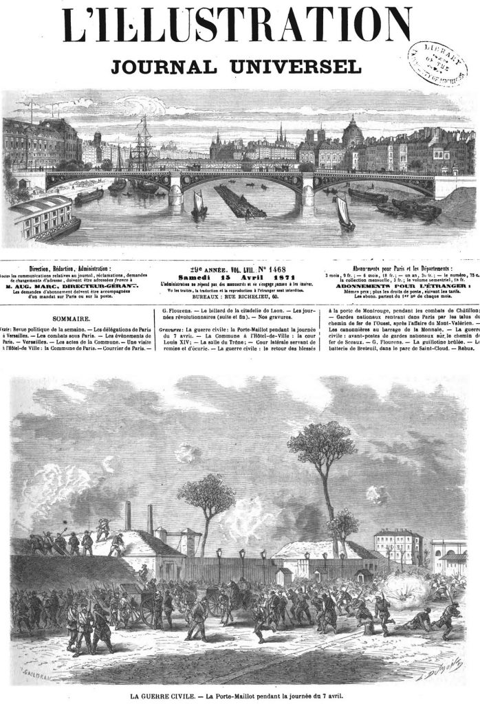 La guerre civile: la Porte-Maillot pendant la journée du 7 avril.