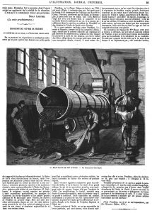 Paris : la Manufacture des tabacs : l’écabochage ; (gravure 1874) — l’époulardage ; (gravure 1874)