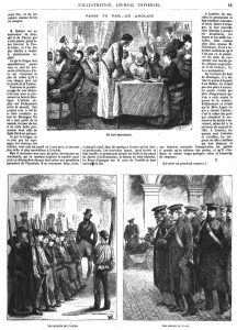 Paris vu par un Anglais : Une noce au bois de Boulogne;La queue à la porte d’un théâtre du boulevard ; Un café restaurant;Les soldats de l'avenir ; Les soldats du passé.