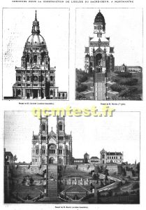 Concours pour la construction de l’église du Sacré-Cœur, à Montmartre (11 gravures).