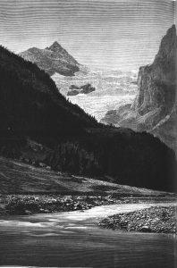Le Welhorn a Rosenlauï (Suisse). Gravure 1874