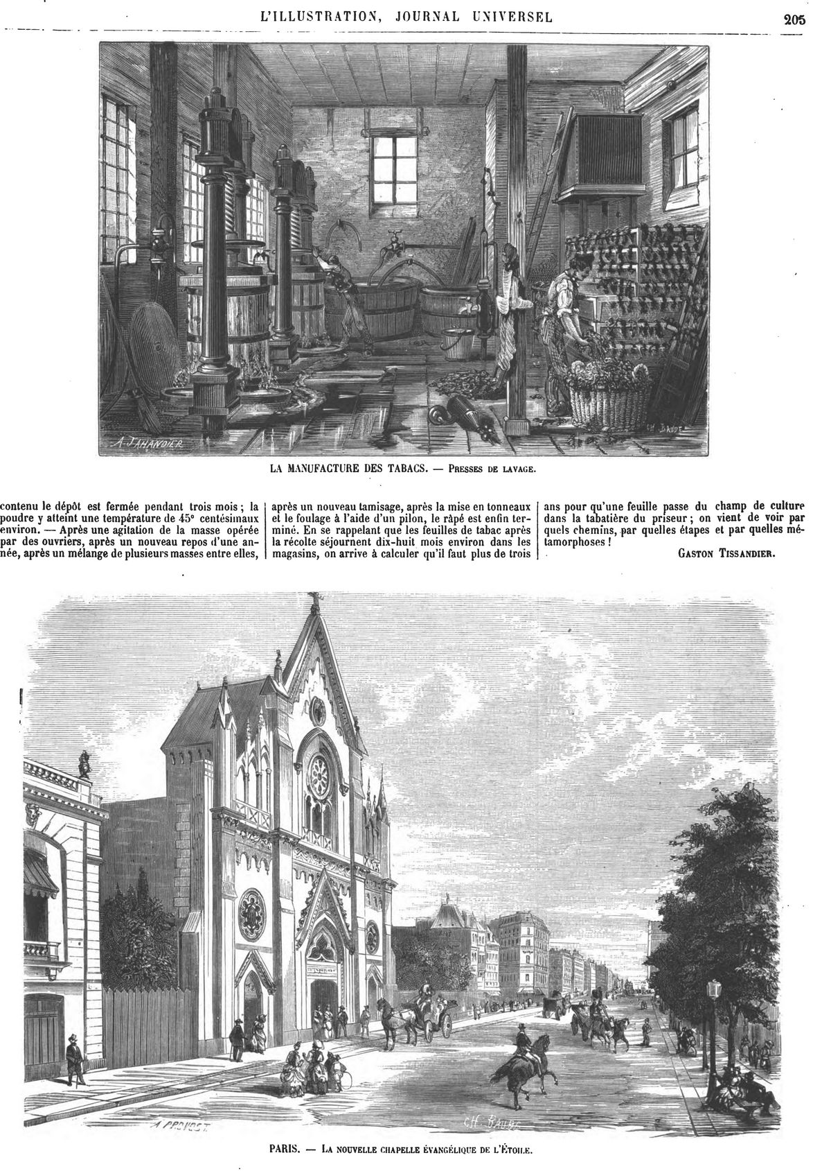 Paris : la nouvelle chapelle évangélique de l'Etoile. Gravure 1874