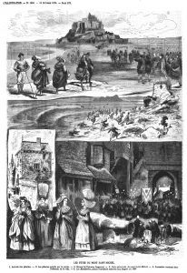 Les fêtes du mont Saint-Michel; Gravure 1874