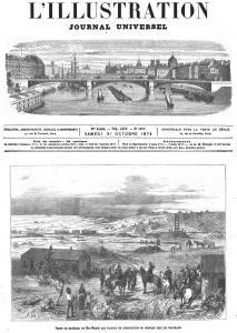 Visite du maréchal de Mac-Mahon aux travaux de construction du fort de Châtillon. Gravure 1874