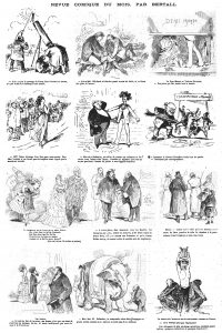Revue comique du mois, par Bertall ( 13 sujets). (Gravure 1874)