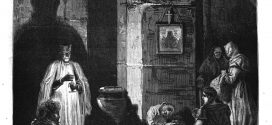 L’illustration journal universel n° 1707 . Le bombardement de Saint-Sébastien : habitants des quartiers bombardés réfugiés dans une église, 1875
