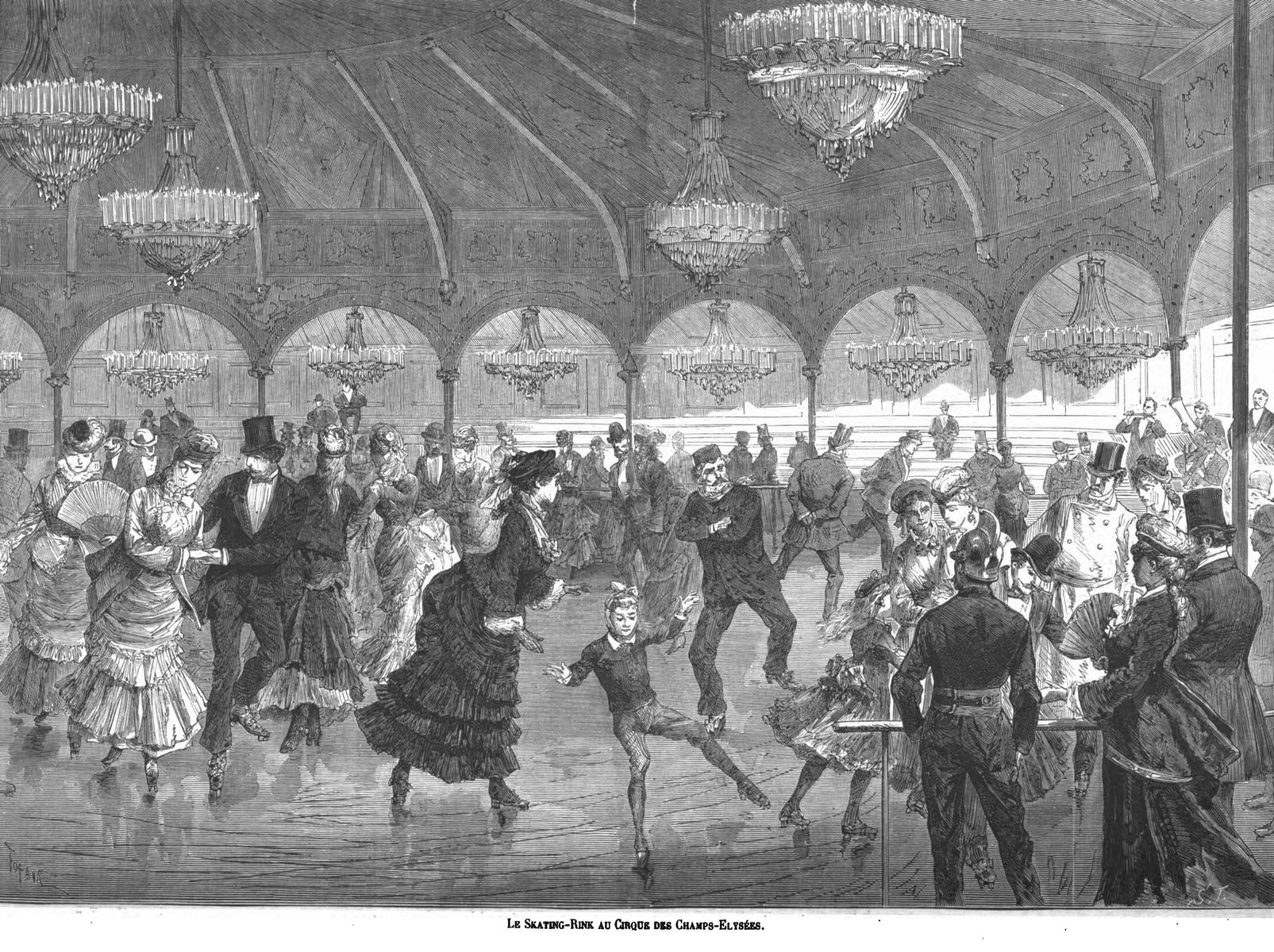 Le Skating-Kink au Cirque des Champs-Elysées. 1875