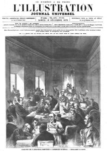 L’élection des 75 sénateurs inamovibles à l’Assemblée nationale : Dépouillement du scrutin. Gravure 1875