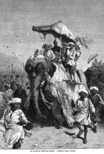 Le voyage du prince de Galles : entrée du prince à Baroda; 1875