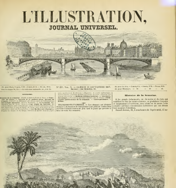 L'ILLUSTRATION 1847 N 238 ENTREE D'ABD- EL- KADER A TAZA ( MAROC)