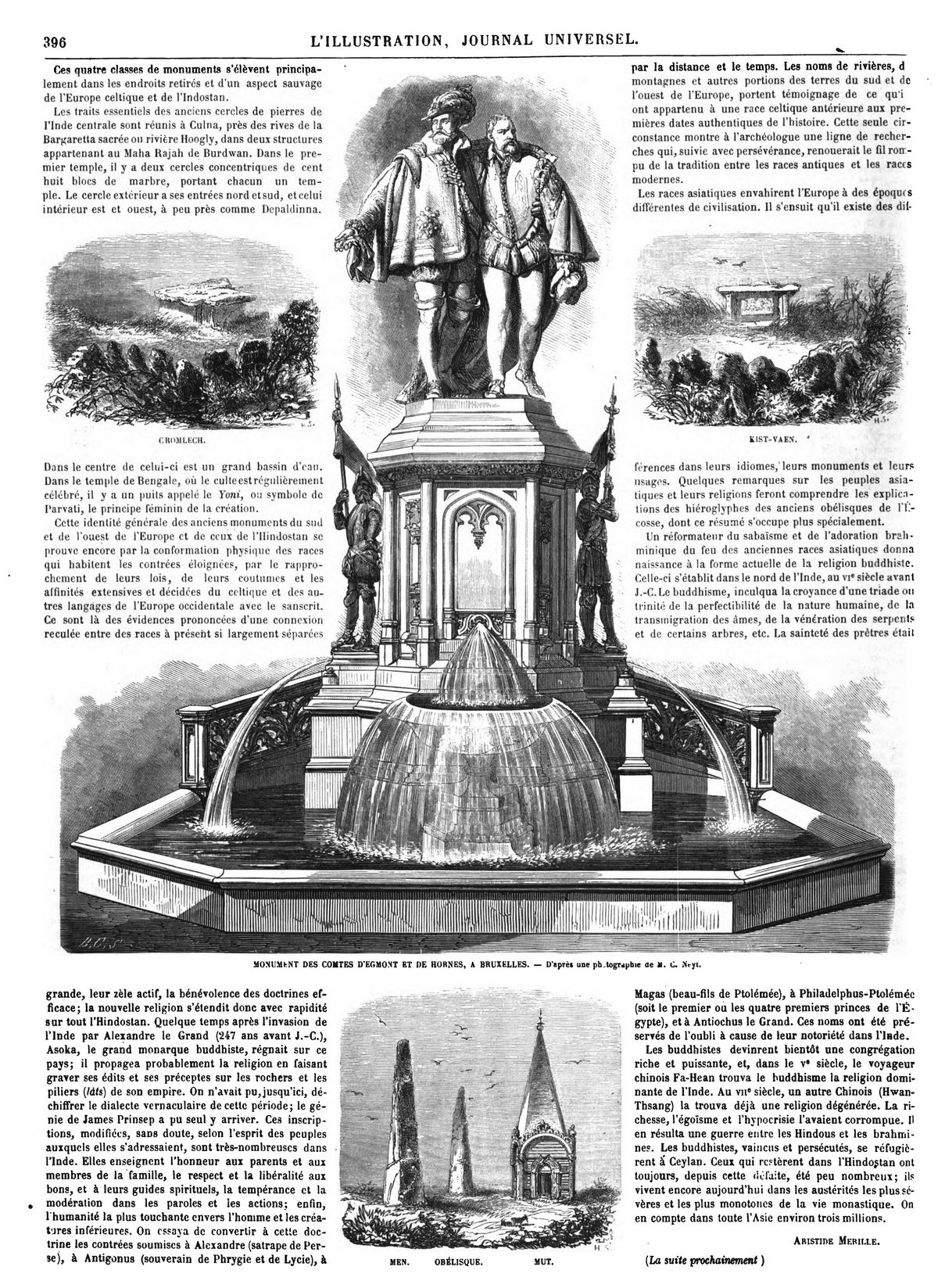 MONUMENT DES COMTES D'EGMONT ET DE HORNES, A BRUXELLES.