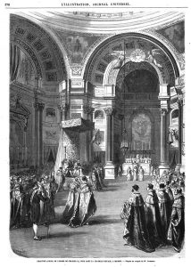 Chapitre annuel de l’ordre de Charles III, tenu dans la chapelle royale, à Madrid.