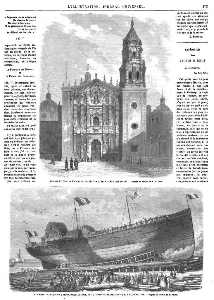Lancement du paquebot Impératrice-Eugénie, à Saint-Nazaire. 1864