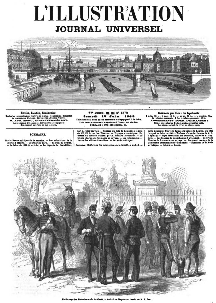 Uniformes des volontaires de la liberté, à Madrid. 1869