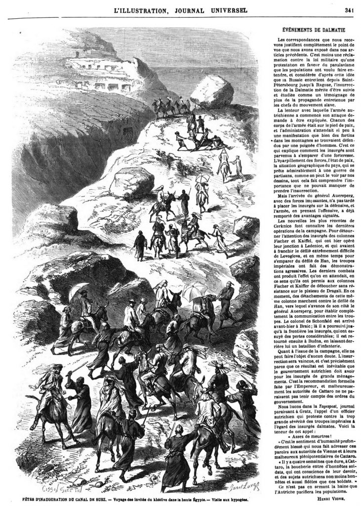 FÉTEs D'INAUGURATION DU CANAL DE SUEZ. — Voyage des invités du khédive dans la haute Égypte.- visite aux hypogées, 1869