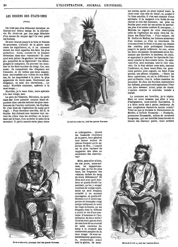 Gravures Les Indiens des Etats Unis 1869