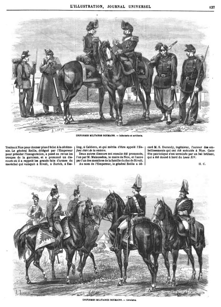 Uniformes militaires roumains.1869