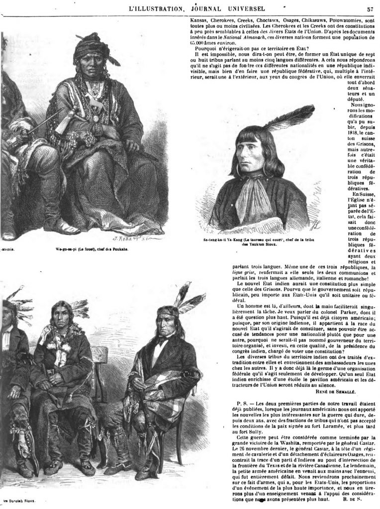 Les Indiens des Etats-Unis gravures 1869