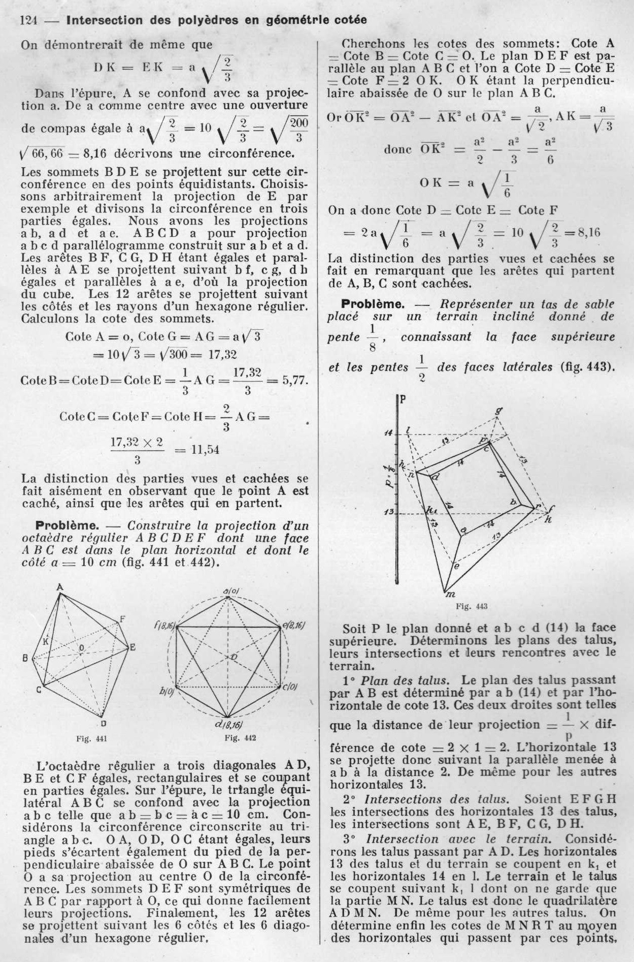 Intersection des polyèdres en géométrie cotée