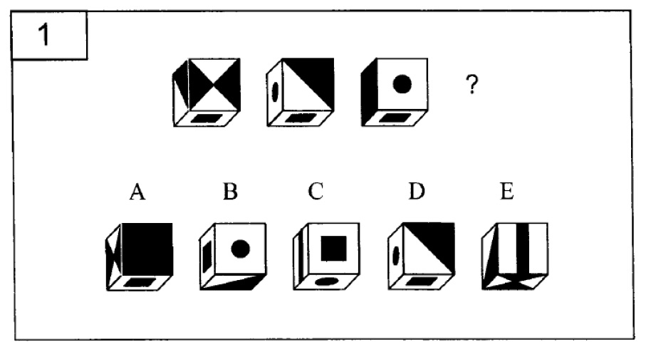 #1 Test des suites de rotation de cubes. Evaluation de la représentation spatiale. Test psychotechnique gratuits